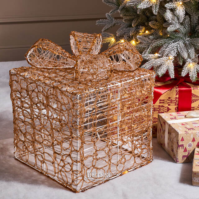 Светящийся подарок Lokka 40 см, 40 теплых белых LED ламп, на батарейках, IP44 Winter Deco