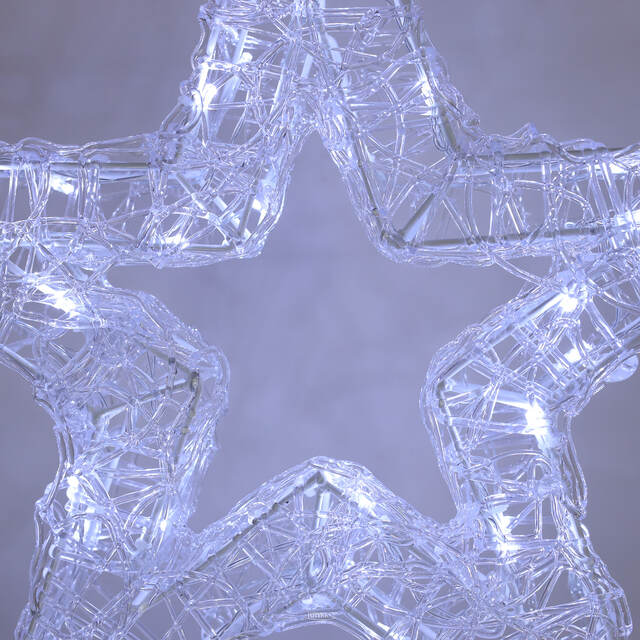 Светодиодная звезда Селестия 50*7 см, 40 холодных белых LED ламп, на батарейках, IP44 Winter Deco