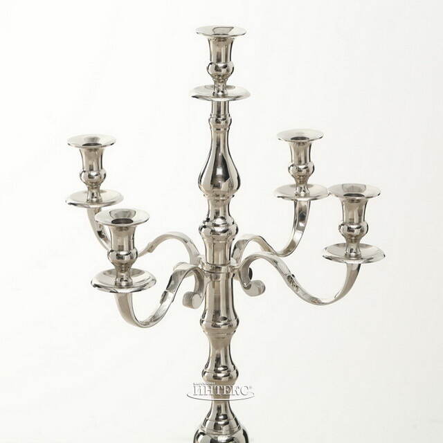 Подсвечник-канделябр на 5 свечей Victoria 105 см серебряный Boltze