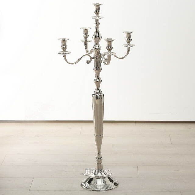 Подсвечник-канделябр на 5 свечей Victoria 105 см серебряный Boltze