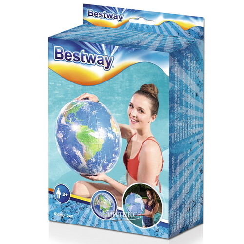 Надувной мяч с подсветкой Земной Шар 61 см Bestway