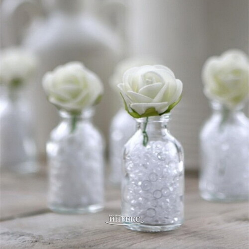 Искусственные розы для декора Lallita 10 см, 12 шт, белые Ideas4Seasons