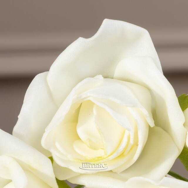 Искусственные розы для декора Lallita 18 см, 7 шт, кремовые с лаймовым Ideas4Seasons