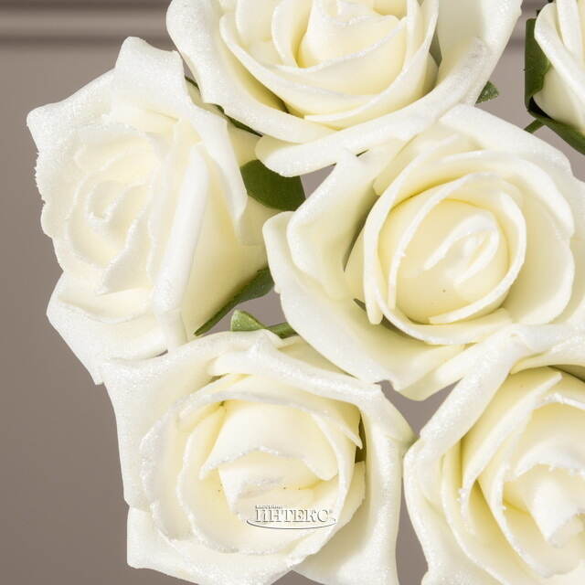 Искусственные розы для декора Lallita 18 см, 7 шт, жемчужные Ideas4Seasons