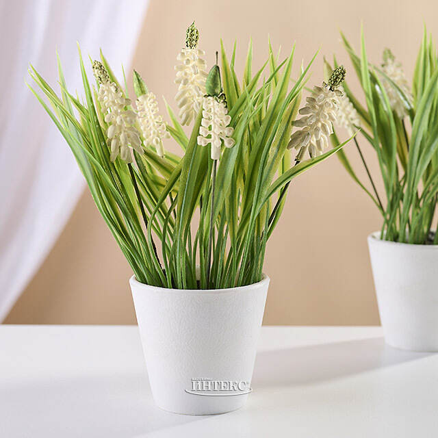 Искусственный цветок в горшке Бьянке - Мускари 21 см Koopman