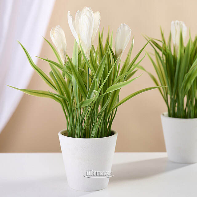 Искусственный цветок в горшке Bianche - Крокус 21 см Koopman