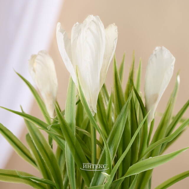 Искусственный цветок в горшке Bianche - Крокус 21 см Koopman