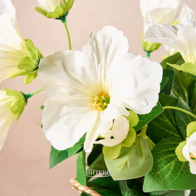 Искусственный цветок в горшке Петуния 35*20 см белая Koopman (Купман)