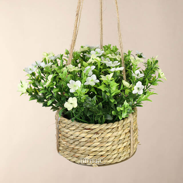 Искусственный цветок в кашпо Броваллия 18 см белая Koopman (Купман)