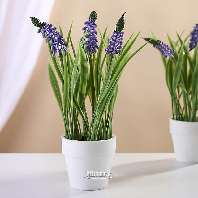 Искусственный цветок в горшке Стейнс: Мускари 21 см Koopman (Купман)