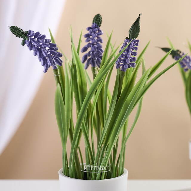Искусственный цветок в горшке Стейнс: Мускари 21 см Koopman (Купман)