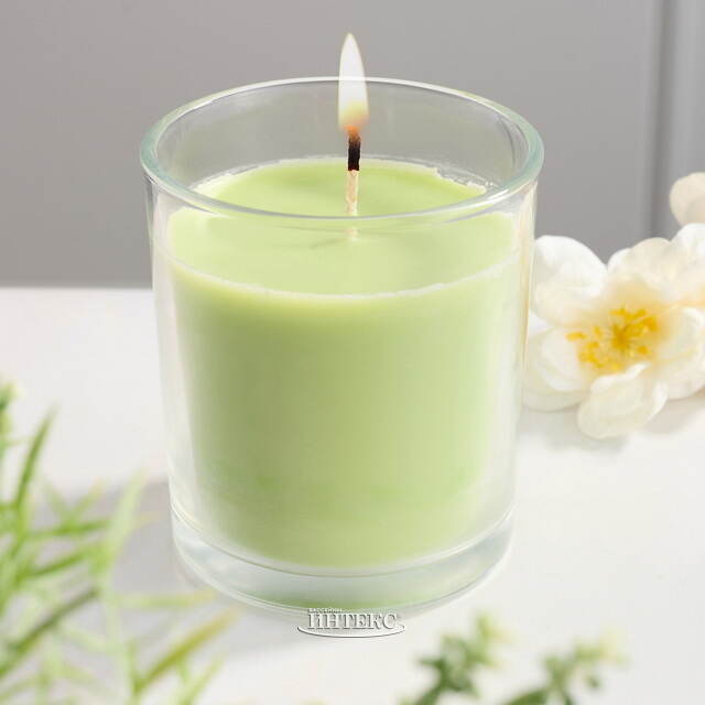 Ароматическая свеча в стакане Яблоко 8 см, 27 часов горения Омский Свечной