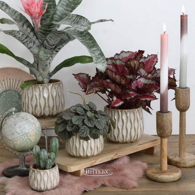 Керамическое кашпо Нуэва 15 см белое Ideas4Seasons