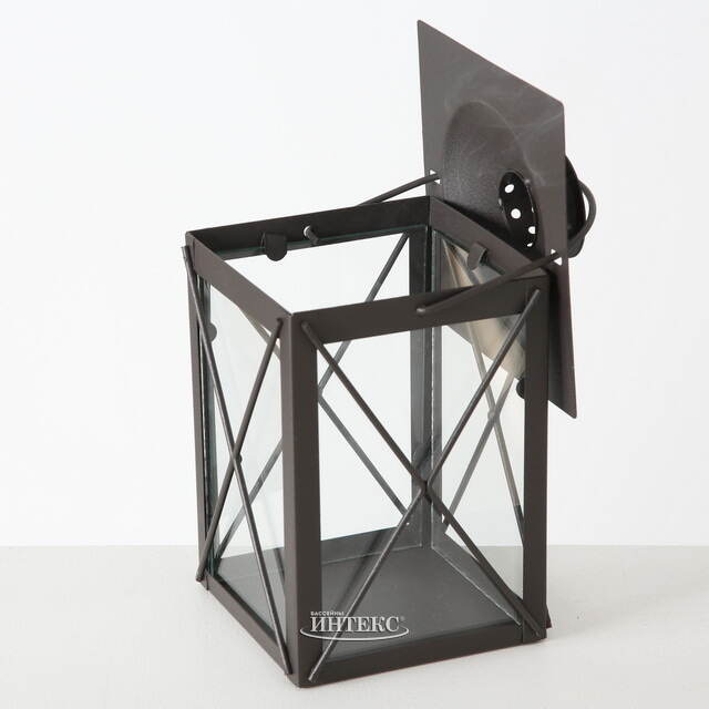 Декоративный подсвечник-фонарь Стюарт 20 см коричневый Boltze