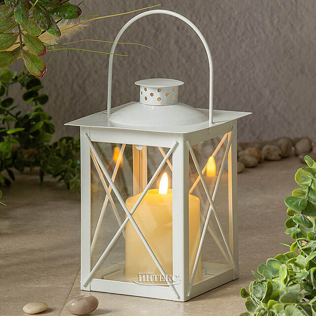 Декоративный подсвечник-фонарь Стюарт 20 см белый Boltze