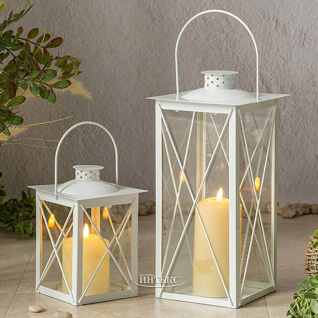 Декоративный подсвечник-фонарь Стюарт 20 см белый Boltze