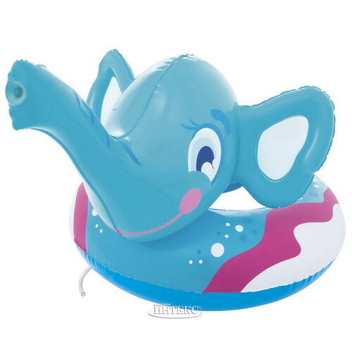 Детский надувной круг с фонтанчиком Слонёнок Дамби 69*61 см, голубой Bestway