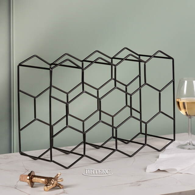 Подставка для вина на 11 бутылок Фанесса 45*30*15 см черная Koopman (Купман)