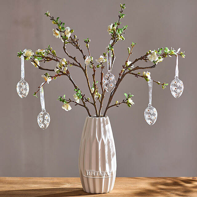 Декоративные пасхальные яйца - Летние Ромашки 6 см, 5 шт, стекло Winter Deco