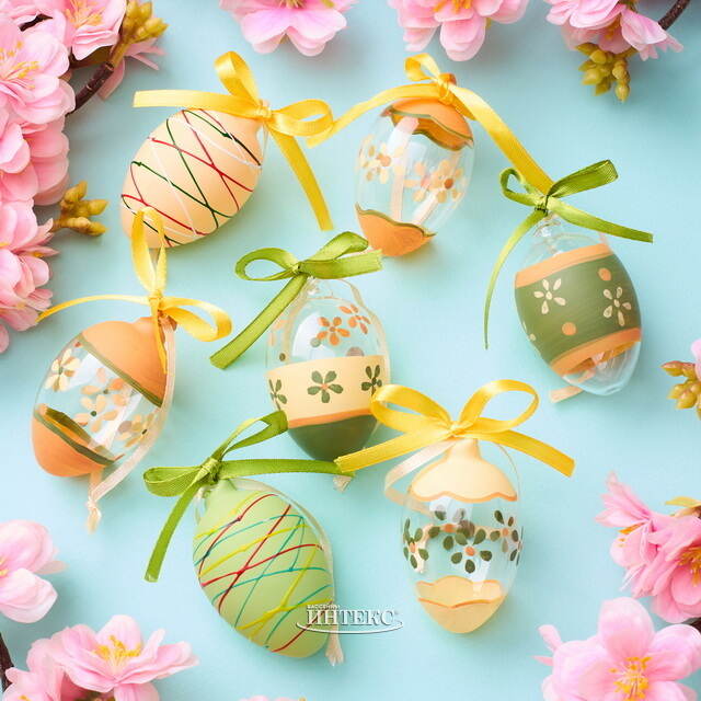 Декоративные пасхальные яйца Канале-Монтерано 7 см, 8 шт, стекло Winter Deco