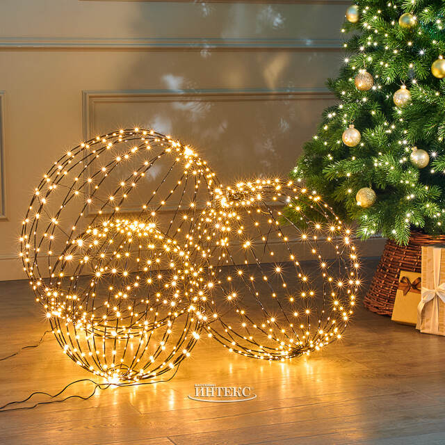 Светодиодный шар Сиело Стеллато 40 см, 260 теплых белых LED ламп, таймер, IP44 Winter Deco