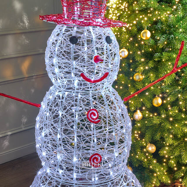 Светодиодная фигура Снеговик в красной шляпе 150 см, 300 холодных белых LED ламп, IP44 Winter Deco
