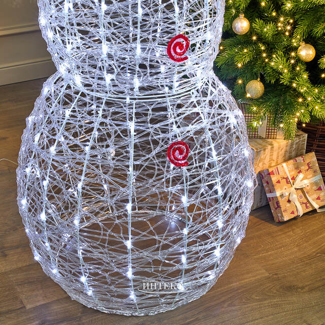 Светодиодная фигура Снеговик в красной шляпе 150 см, 300 холодных белых LED ламп, IP44 Winter Deco