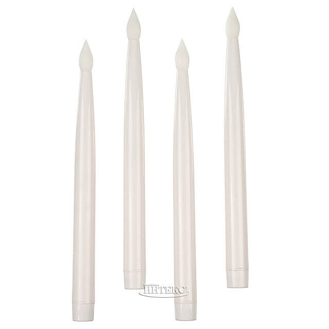 Столовые светодиодные свечи Вечер в Брюсселе 28 см, 4 шт, с пультом управления, на батарейках, IP20 Winter Deco