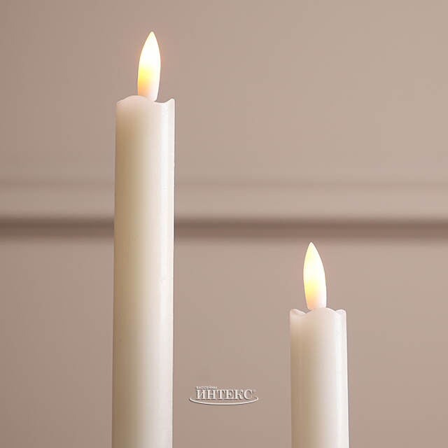 Столовые светодиодные свечи Homely Light 24 см кремовые, 2 шт, на батарейках, IP20 Winter Deco
