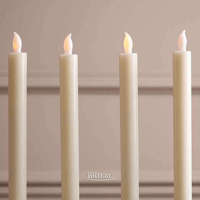 Столовые светодиодные свечи Эллингем 25 см кремовые, 4 шт, на батарейках, IP20 Winter Deco