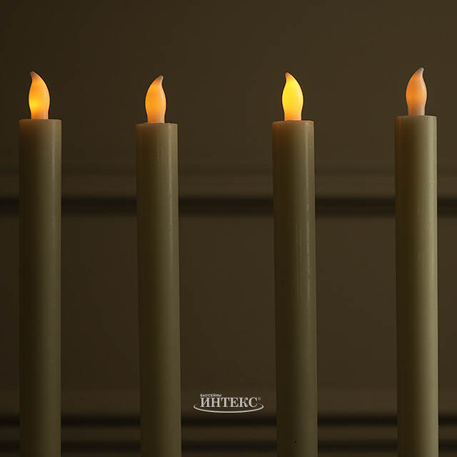 Столовые светодиодные свечи Эллингем 25 см кремовые, 4 шт, на батарейках, IP20 Winter Deco