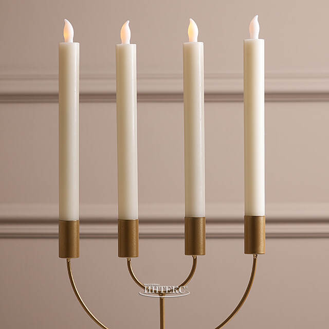 Столовые светодиодные свечи Эллингем 25 см кремовые, 4 шт, на батарейках, IP20 Winter Deco