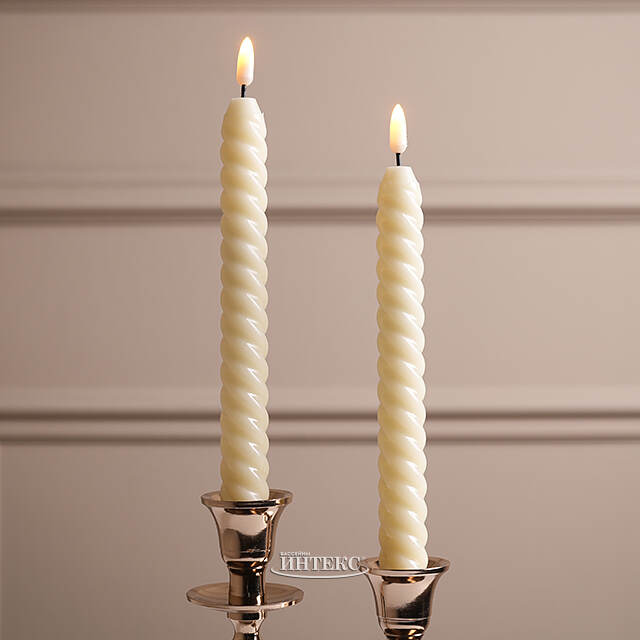 Светодиодные витые свечи Homely Light 25 см, 2 шт, на батарейках, IP20 Winter Deco