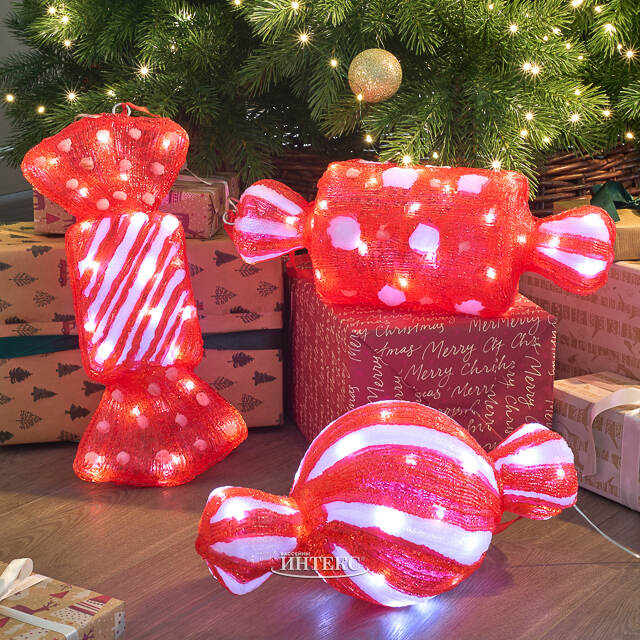 Светодиодная фигура Конфетка - Bonne Аnnee 40 см, 40 холодных белых LED ламп, акрил, IP44 Winter Deco