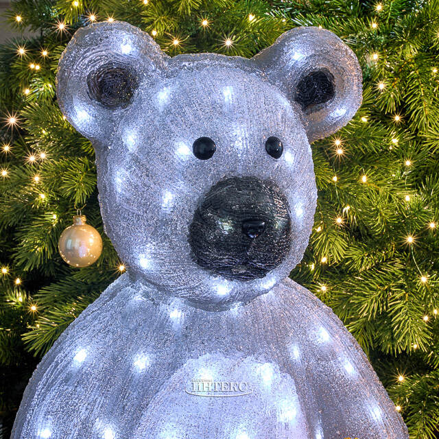 Светодиодная фигура Медведь с подарочком 90 см, 160 белых LED ламп, акрил, IP44 Winter Deco