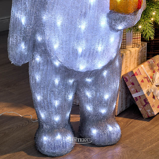 Светодиодная фигура Медведь с подарочком 90 см, 160 белых LED ламп, акрил, IP44 Winter Deco