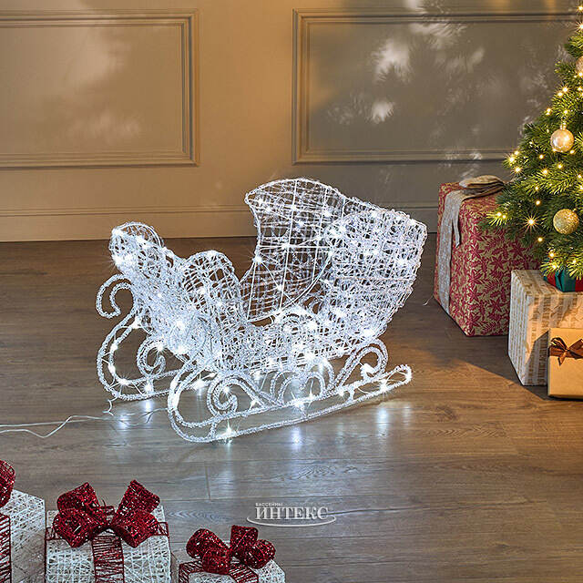Светодиодные фигуры Олени - Помощники Санты 49-90 см, 300 холодных белых LED ламп, акрил, IP44 Winter Deco