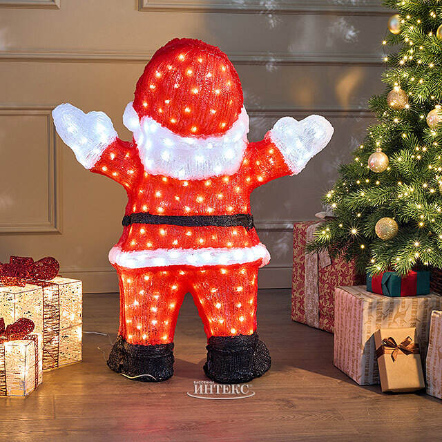 Светодиодная фигура Санта Клаус - Bonne Annee 89 см, 300 холодных белых LED ламп, акрил, IP44 Winter Deco