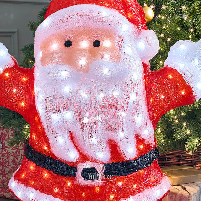 Светодиодная фигура Санта Клаус - Bonne Annee 89 см, 300 холодных белых LED ламп, акрил, IP44 Winter Deco