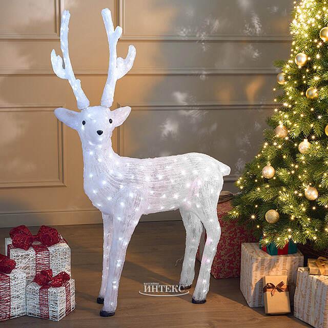 Светодиодный Олень Роско 135 см, 190 холодных белых LED ламп, акрил, IP44 Winter Deco