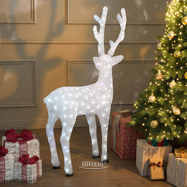 Светодиодный Олень Роско 135 см, 190 холодных белых LED ламп, акрил, IP44 Winter Deco