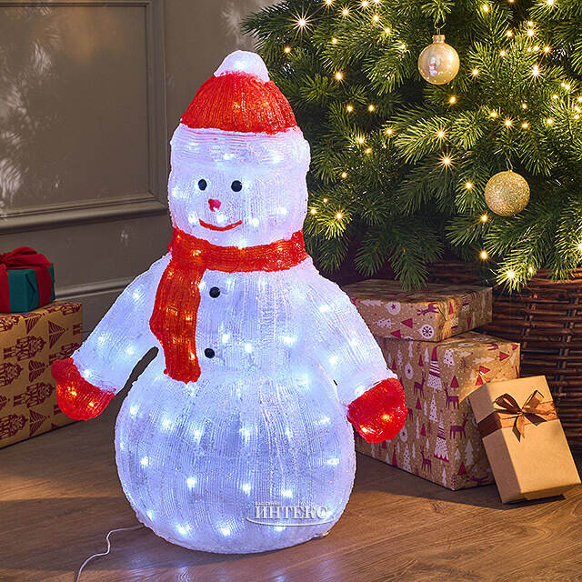 Светодиодная фигура Снеговик Юки 60 см, 120 холодных белых LED ламп, акрил, IP44 Winter Deco