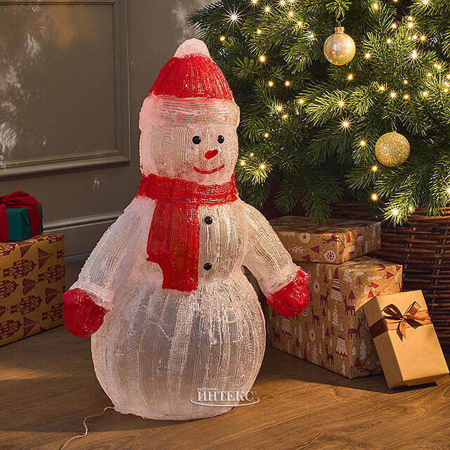 Светодиодная фигура Снеговик Юки 60 см, 120 холодных белых LED ламп, акрил, IP44 Winter Deco