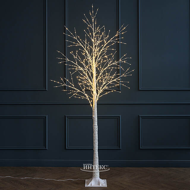 Светодиодное дерево Березка заснеженное 210 см, 750 теплых белых LED ламп, IP44 Winter Deco