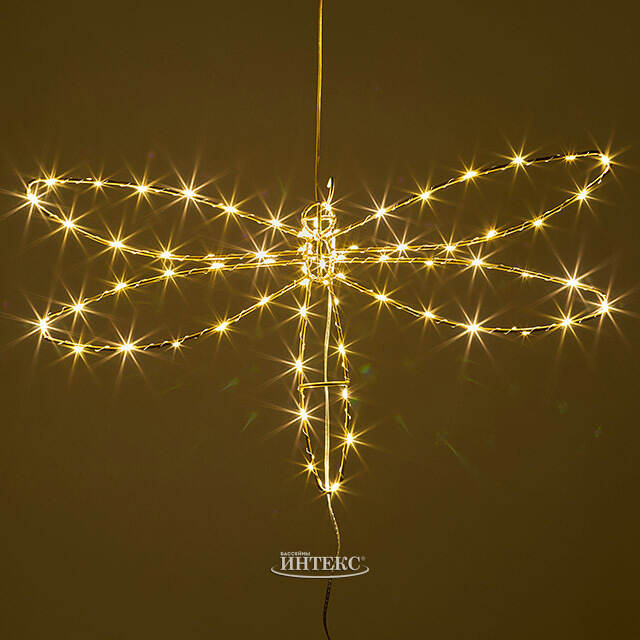 Плоское светодиодное украшение Стрекоза 50 см, 70 теплых белых LED ламп, IP44 Winter Deco