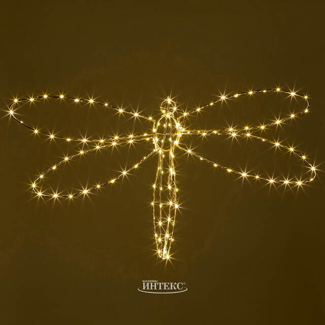 Плоское светодиодное украшение Стрекоза 80 см, 126 теплых белых LED ламп, IP44 Winter Deco