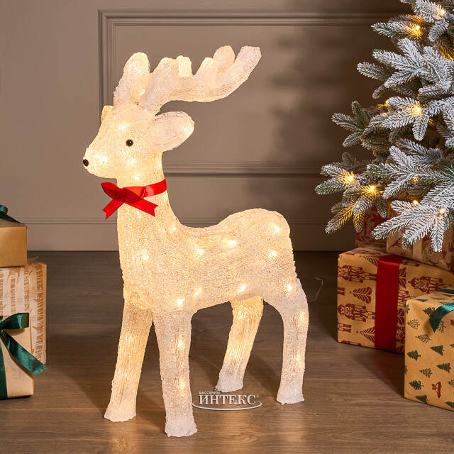 Светодиодная фигура Олень Винди 64 см, 60 теплых белых LED ламп Winter Deco