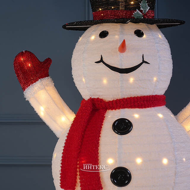 Светодиодная фигура Снеговик - Пожелание Счастья 180*70 см, 200 теплых белых LED ламп, IP44 Winter Deco