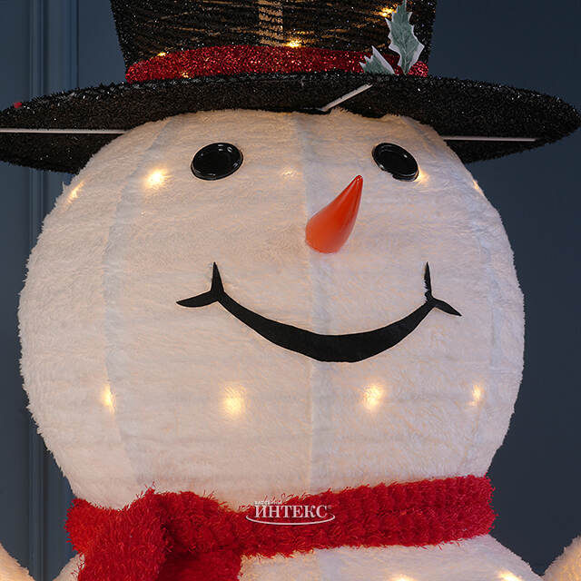 Светодиодная фигура Снеговик - Пожелание Счастья 180*70 см, 200 теплых белых LED ламп, IP44 Winter Deco