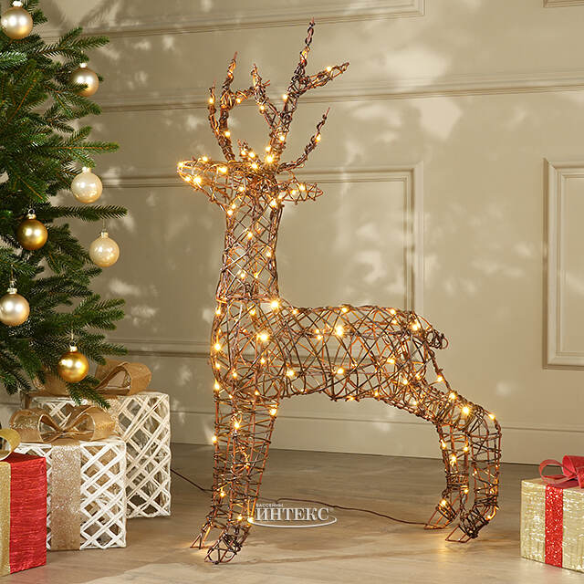 Светодиодная фигура Олень Роки 92 см, 120 теплых белых LED ламп, IP44 Winter Deco
